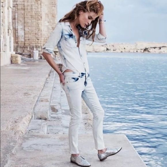Madewell Tops - Madewell Western Jean Shirt in Light Storm